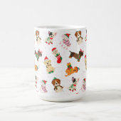 Mug Chiens de Noël en casquette et en chandail (Centre)