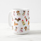 Mug Chiens de Noël en casquette et en chandail (Devant gauche)