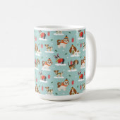 Mug Chiens de Noël en Motif d'Écharpes douillettes (Devant droit)
