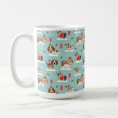Mug Chiens de Noël en Motif d'Écharpes douillettes (Gauche)