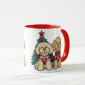 Mug Chiens de Noël Goldendoodle (Devant droit)