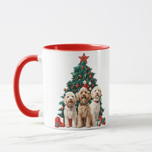 Mug Chiens de Noël Goldendoodle (Gauche)