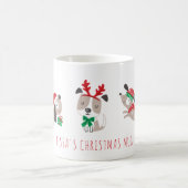 Mug Chiens de noël mignons en blanc (Centre)