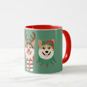 Mug Chiens de Noël Pembroke Welsh Corgi (Devant droit)
