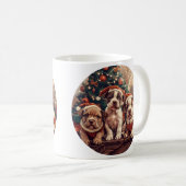 Mug Chiens de Noël Pit Bull chiots (Devant droit)