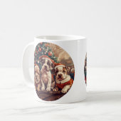 Mug Chiens de Noël Pit Bull chiots (Devant gauche)