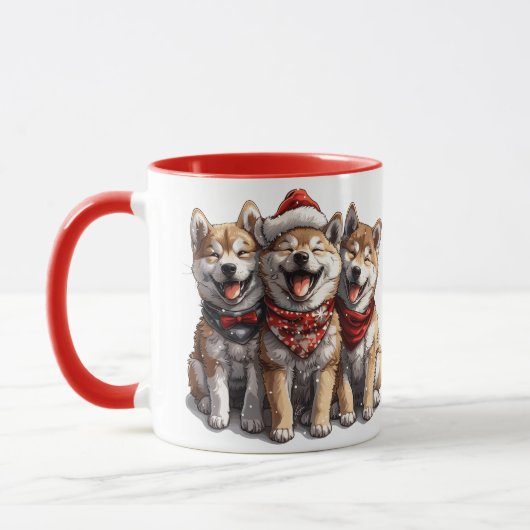 Mug Chiens de Noël Shiba Inu Père Noël (Gauche)