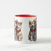 Mug Chiens de Noël Shiba Inu Père Noël (Centre)