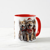 Mug Chiens de Noël Shiba Inu Père Noël (Devant droit)