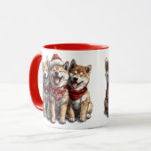 Mug Chiens de Noël Shiba Inu Père Noël (Devant gauche)