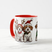 Mug Chiens de Noël Welsh Wire Fox Terrier (Devant gauche)
