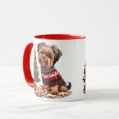 Mug Chiens de Noël Yorkshire Terrier (Devant gauche)