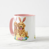 Mug Chiens de Pâques Golden Retriever Chiens Bunny Ore (Devant gauche)