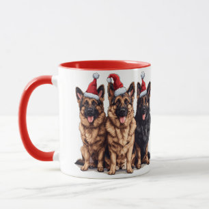 Mug Chiens de Père Noël, berger allemand de Noël