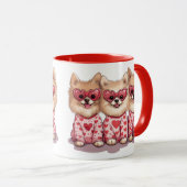 Mug Chiens de Poméranie de la Saint-Valentin (Devant droit)