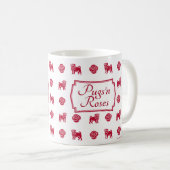 Mug Chiens de taureaux français aux roses rouges et au (Devant droit)