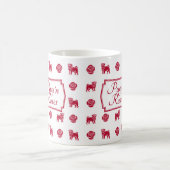 Mug Chiens de taureaux français aux roses rouges et au (Centre)