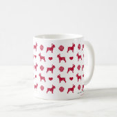 Mug Chiens de taureaux français aux roses rouges et au (Devant droit)