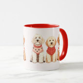 Mug Chiens de Valentine Goldendoodle (Devant droit)