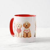 Mug Chiens de Valentine Goldendoodle (Devant gauche)