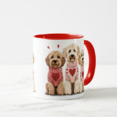Mug Chiens de Valentines Goldendoodle (Devant droit)