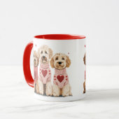 Mug Chiens de Valentines Goldendoodle (Devant gauche)