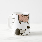 Mug Chiens d'enfants, dessinés à la main, motif à la m (Devant gauche)