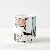 Mug Chiens d'enfants, dessinés à la main, motif à la m (Centre)