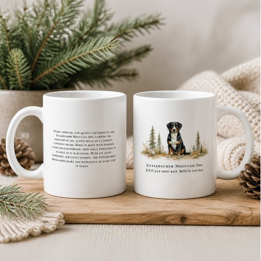 Mug Chiens d'Entlebuch Peinture Aquarelle Citation de