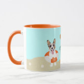 Mug Chiens d'été de plage Bleu Orange (Gauche)
