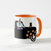 Mug Chiens D'Halloween Dans Un Camion De Ramassage (Devant droit)