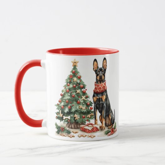 Mug Chiens Dobermann de Noël (Gauche)