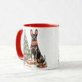 Mug Chiens Dobermann de Noël (Devant gauche)