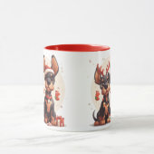 Mug Chiens Dobermann de Noël (Centre)