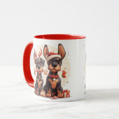 Mug Chiens Dobermann de Noël (Devant gauche)