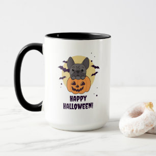Mug Chiens doux Citrouilles français de Bulldog Joyeux