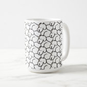 Mug Chiens drôles de dessin animé assis (Devant droit)