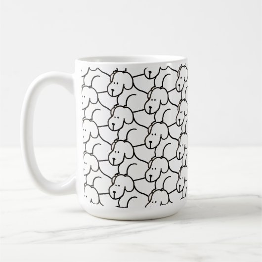Mug Chiens drôles de dessin animé assis (Gauche)
