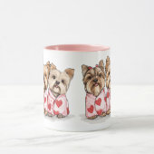 Mug Chiens du Yorkshire Terrier de Valentines Day (Centre)