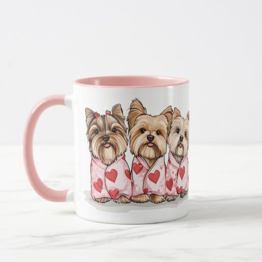 Mug Chiens du Yorkshire Terrier de Valentines Day (Gauche)