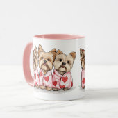 Mug Chiens du Yorkshire Terrier de Valentines Day (Devant gauche)