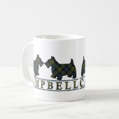 Mug Chiens écossais de Campbell Tartan (Devant gauche)