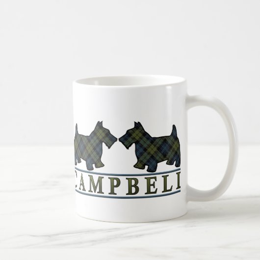 Mug Chiens écossais de Campbell Tartan (Droite)