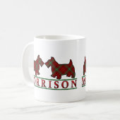Mug Chiens écossais de Clan Morrison Tartan (Devant gauche)