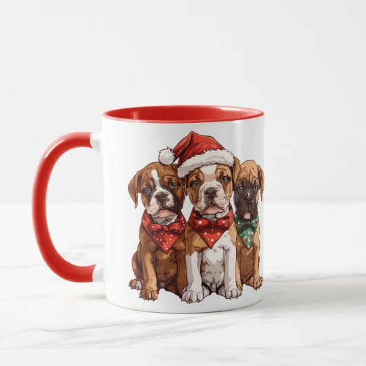 Mug Chiens en boîte de Noël (Gauche)