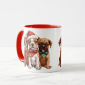 Mug Chiens en boîte de Noël (Devant gauche)