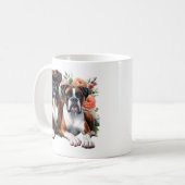 Mug Chiens En Boxer Parmi Les Fleurs (Devant gauche)