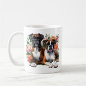 Mug Chiens En Boxer Parmi Les Fleurs (Gauche)