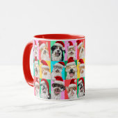Mug Chiens et chats avec la barbe du Père Noël (Devant gauche)