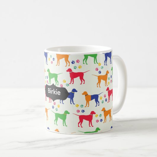 Mug Chiens et empreintes de pattes (Devant droit)